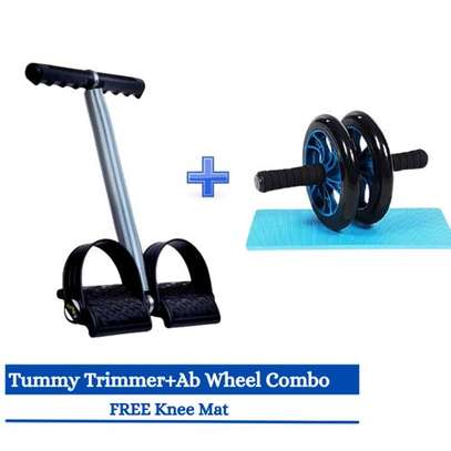 Wheel Abs Roller + Tummy Trimmer + FREE Knee Mat image 1