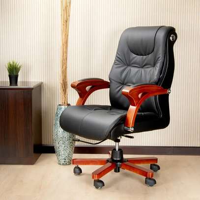 Office Chair: Reclining Leather Brown Ceo Office Chair image 3