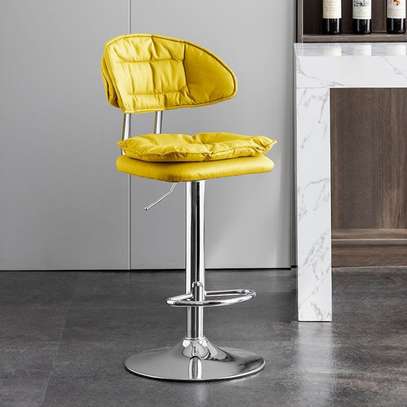 Modern Luxury Bar Stool with Light Rotating Seat image 3