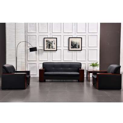 Modern Leather Office Sofa Set | Reception Couch image 1