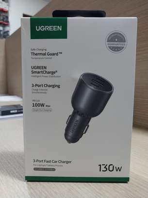 UGREEN 130W 3-Port (2x USB-C + 1x USB-A) Fast Car Charger image 3