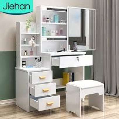 Large Vanity Unlighted Makeup Dressing Table with Drawers image 9