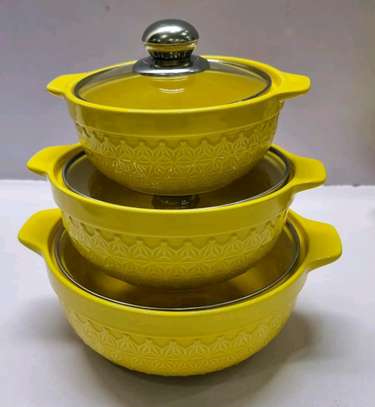 3in1 coloured  ceramic serving dishesset image 3