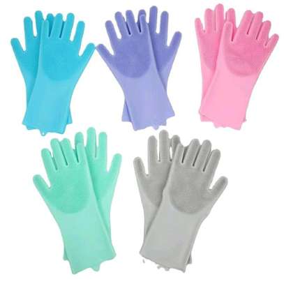 *❇️ Kitchen silicon washing Gloves/alfb image 1