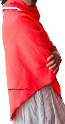 Ladies warm, cozy red stylish and classic Red poncho image 9
