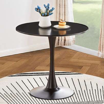 Modern Black Round Dining Table – Seats 4 to 6 People image 3