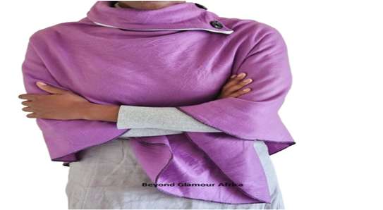 Ladies warm, cozy purple stylish and classic purple poncho image 1
