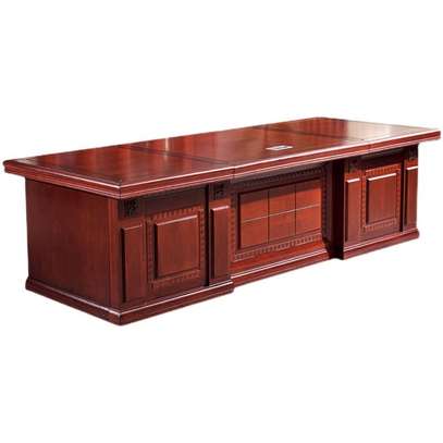 Office Desk; 1800mm Red Brown Executive Desk image 5