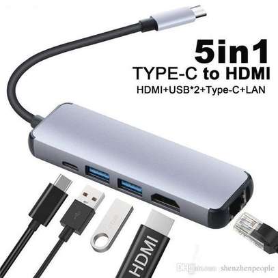 Generic 5 In 1 USB Type C Hub Hdmi USB C Rj45 Lan Adapter image 2