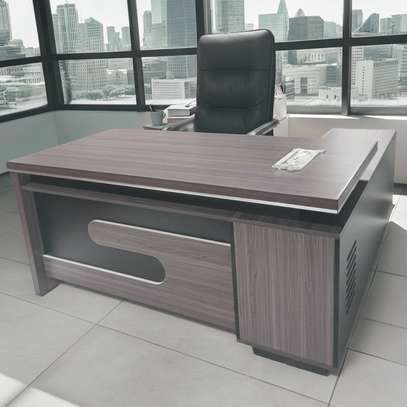 Office Desk; 1800mm Modern Gray Executive Desk image 1