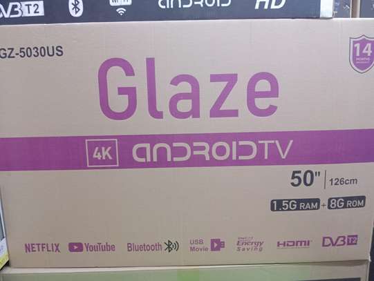 Glaze 50" smart android 4k uhd frameless TV image 3
