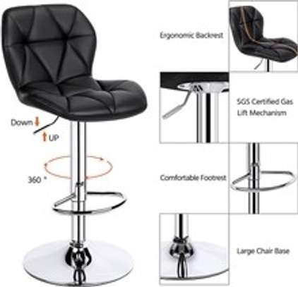 Barstool: Black Adjustable Height Office Barstool image 5
