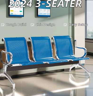 OFFICE BENCH: Blue 3 Seater Office Bench image 6