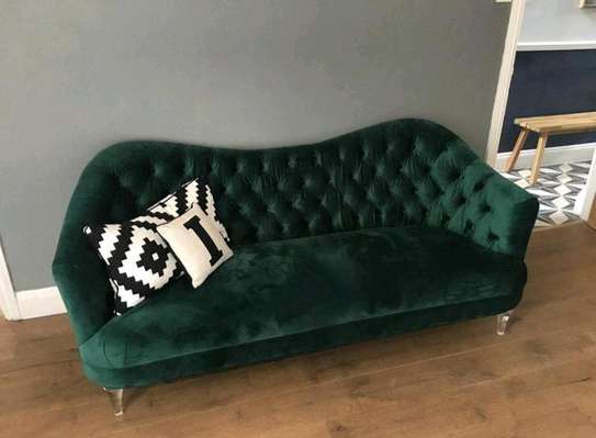 Latest green three seater chesterfield sofa set image 1