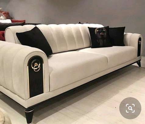 Latest 3 seater tufted sofa in white image 1