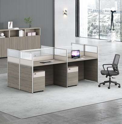 Workstation;Ergonomic Brown Office Workstation image 6