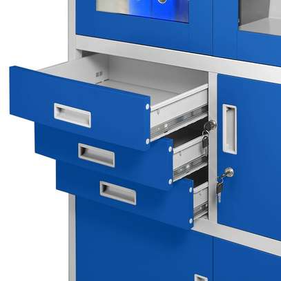 Office Cabinet: Blue Filing Cabinet With Safe image 3