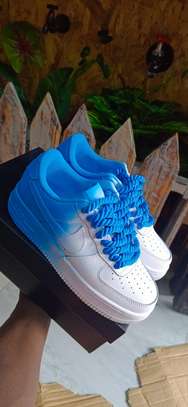 Nike Air Force 1 Low Customized With Blue Chunky Laces in Nairobi