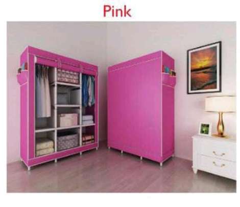 Quality portable wooden and metallic stands wardrobe image 2