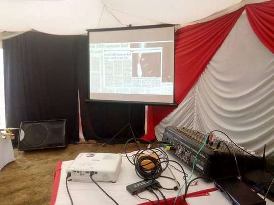 small pa package,projector and tripod screen fror hire image 1