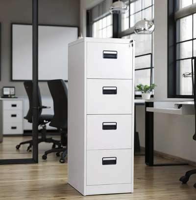 Office Cabinet : Vertical 4-Drawer Steel Cabinet Storage image 3