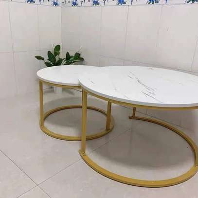 Coffee Table: Nordic Tempered Glass Round Coffee Table image 5