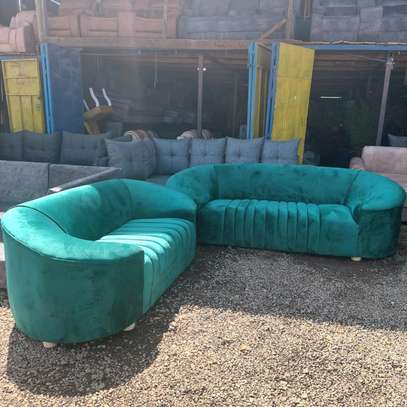 5 seater modern Green sofa image 1