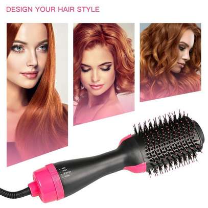 3-IN-1 One Step Hair Dryer 1000W Hot Air Brush Negative Ions Hair Dryer Comb Curler Electric Ionic Straightener Brush image 1