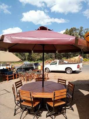 6 Seater Outdoor Dining Sets + Umbrella image 5