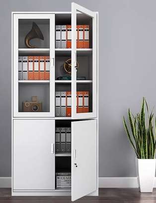 Office Cabinet: White Metal Office Console Cabinet image 5