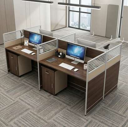 Workstation;Ergonomic Brown Office Workstation image 3
