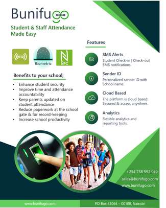 School  Biometric Time Attendance software with SMS image 1