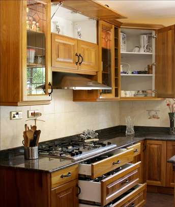 Meru oak kitchen cabinets &wardrobes installation image 3