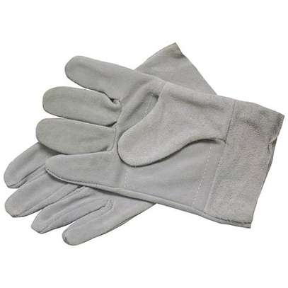 Grey Chrome Leather Gloves image 1