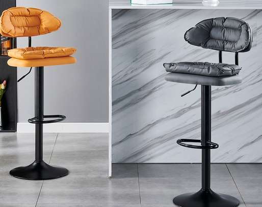 Barstools: Swivel Leather Adjustable Barstool image 3