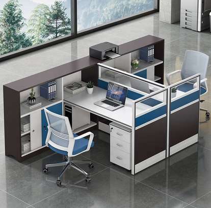 Modern 2‑Way MDF Home Office Work Station with Drawers image 12