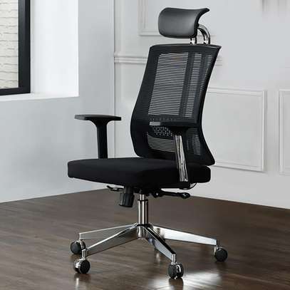 Office Chair; Ergonomic Swivel High Back Fabric Chair image 1