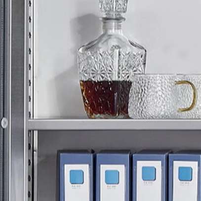 Office Cabinet: Two Lengthy Doors Gray Cabinet image 3