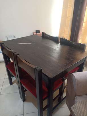 Hard Wood Dining Table with Chairs image 1