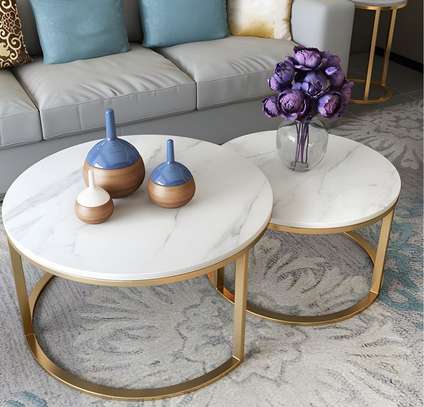 Office Table: Marble Top Round Coffee Table image 4