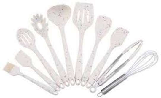 10PCS Silicone Cooking Spoon Set With Firm Handle image 1