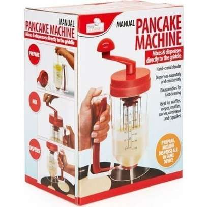 Batter Mixer Dispenser For Cupcakes, Pancakes, Muffins, Waffles,Pastries 800ml - Red & Clear image 1