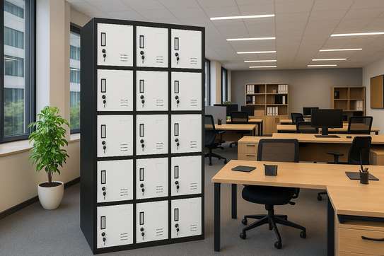Office Cabinet: 15 Lockers Metallic Professional Cabinet image 1