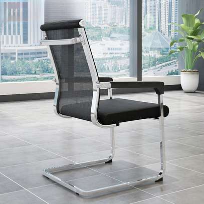 High-Back Mesh Executive Chair with Stainless Steel Legs image 4