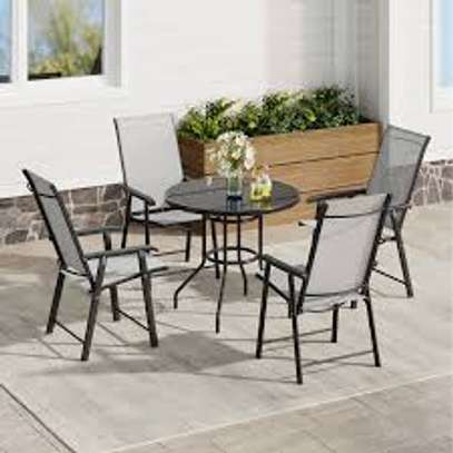 4 Chairs and 1 Round Table for Indoor-Outdoor Dining Set image 9