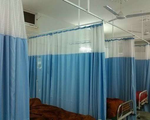 BLUE ANTI BACTERIAL HOSPITAL CURTAINS image 1
