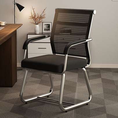 Office Chair : Mesh Office Black  Metal Chair image 1