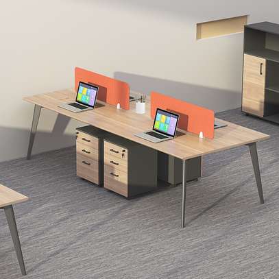Office Table: Modern Open Office Cubicle Staff Workstation image 3