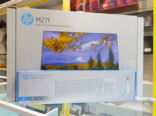 HP M27f FHD Diagonal monitor plus HP wireless Keyboard image 2