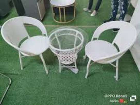 Dining Sets: White 2- Chairs and a Table Dining Set image 1